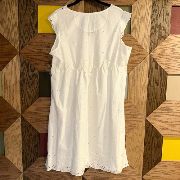 NWT Liz Claiborne Dress White Sleeveless Eyelet Embroidered Cottagecore Size M - Picture 4 of 7